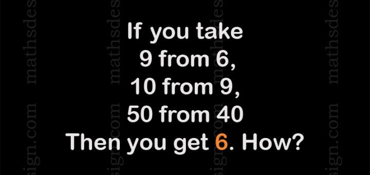  If you take 9 from 6, 10 from 9, 50 from 40 Then you get 6. How