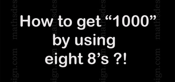 fun Math puzzle: create 1000 using eight 8's