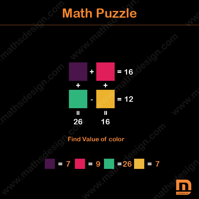 Find Color Value Math Puzzles